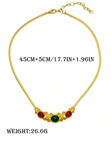 1 chiếc vòng cổ hình bầu dục cổ điển, mặt dây chuyền vòng cổ thanh lịch cao cấp theo phong cách cung điện cổ điển, dây chuyền xương đòn nhẹ tinh tế, phù hợp cho phụ nữ đeo hàng ngày - Vàng - Xem 9
