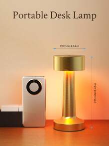 Teckwe Table Lamp,Decorative Lights,Touch Control Retro Metallic Table Lamp With 3 Color Temperature & Rechargeable Suitable For Bedroom Room Decoration On Various Desktops Christmas Gifts,Must-Haves For Autumn And Winter - Gold - View 7