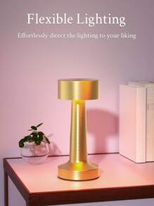 Teckwe Table Lamp,Decorative Lights,Touch Control Retro Metallic Table Lamp With 3 Color Temperature & Rechargeable Suitable For Bedroom Room Decoration On Various Desktops Christmas Gifts,Must-Haves For Autumn And Winter - Gold - View 5