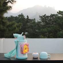 SHOTAY Children's Stainless Steel Bottle 24H Durable Insulation With Two Lids 550ml - Mint Green - View 7