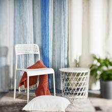 Vorhangleine, Wandvorhang, Fensterdekor, dekorativer Vorhang, Raumteiler für Hochzeiten, Cafés, Restaurants, Größe: 300X250CM, 1 Stück - Blau - Übersicht 1