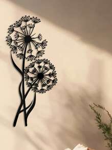 1 pièce Décoration murale en métal, pissenlit, 30 cm x 18,5 cm, design de graines volantes, décoration de maison moderne créative, sculpture murale unique, convient pour la décoration de la maison et de la cuisine, décoration murale en métal, cadeau idéal pour une pendaison de crémaillère