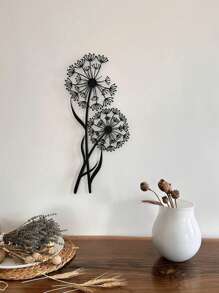 1 pièce Décoration murale en métal, pissenlit, 30 cm x 18,5 cm, design de graines volantes, décoration de maison moderne créative, sculpture murale unique, convient pour la décoration de la maison et de la cuisine, décoration murale en métal, cadeau idéal pour une pendaison de crémaillère