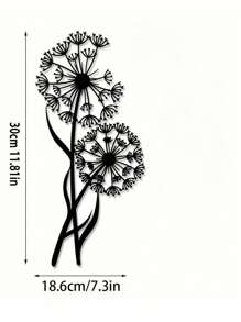 1 pièce Décoration murale en métal, pissenlit, 30 cm x 18,5 cm, design de graines volantes, décoration de maison moderne créative, sculpture murale unique, convient pour la décoration de la maison et de la cuisine, décoration murale en métal, cadeau idéal pour une pendaison de crémaillère