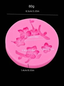 1 件装桃花形硅胶蛋糕模具 DIY - 粉色 - 查看 2