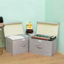 1pc wasbare linnen stof opvouwbare CD opbergdoos opvouwbare bakken speelgoed organizer met deksel opbergmand wasmand