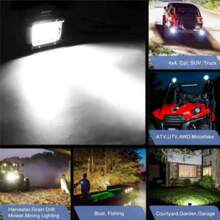 4 Inch LED Pod Lights,2/4PCS 120W 12000LM Triple Row Flood Spot Combo Offroad Driving Fog Ditch Work Light Compatible For Pickup Truck Trailer ATV UTV SUV Boat Lights Car Accessories Car Must Haves Car Decor Car Light
