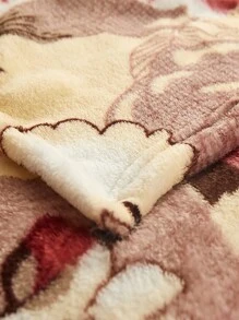 1pc Flannel Printed Blanket, Warm Fleece Throw Blanket For Bedroom, Home, Travel, Date, All Season Use