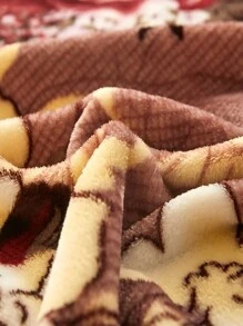 1pc Flannel Printed Blanket, Warm Fleece Throw Blanket For Bedroom, Home, Travel, Date, All Season Use