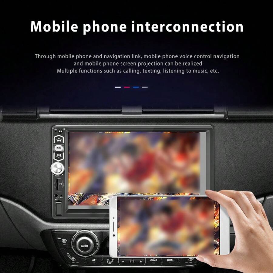 Apple CarPlay Head Unit Single Din Touchscreen Car Stereo Android Auto 7 Inch Car Radio With