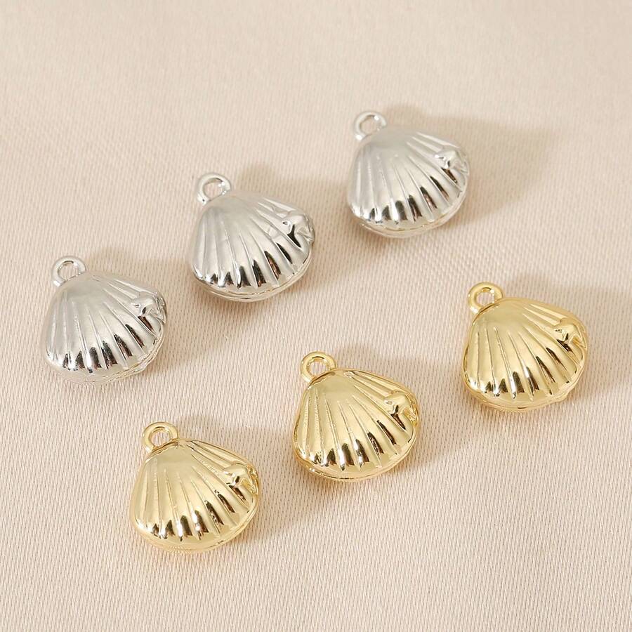 3 Mặt dây chuyền hình sò điệp DIY mạ đồng 18K Phụ kiện trang sức thời trang đơn giản kèm vòng tay mặt dây chuyền trên vòng cổ - Phụ kiện sò điệp DIY - Xem 1