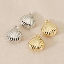 3 Mặt dây chuyền hình sò điệp DIY mạ đồng 18K Phụ kiện trang sức thời trang đơn giản kèm vòng tay mặt dây chuyền trên vòng cổ - Phụ kiện sò điệp DIY - Xem 2