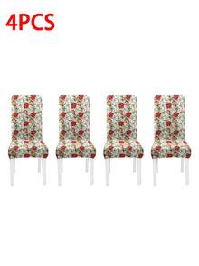 1pc 160gsm Christmas Chair Cover, Elastic Dining Chair Slipcover, Washable Spandex Kitchen Removable Seat Protector, Suitable For Home Or Party - Multicolor - View 13