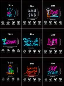 1pc Neon Sign LED Decorative Light, USB Powered, Suitable For Bar, Bedroom, Party, Club, Man Cave, Nightclub, Retail Store