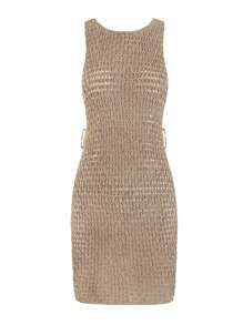 Sexy Slim Beach Mini Dress Women Cut Out Circle Decoration Tunic Seaside Beachwear Swimsuit Cover Up Summer