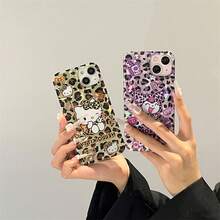 Niedlicher stoßfester Vollschutzkoffer mit Leopard Muster kompatibel mit Apple 15/14/13/12/11/7/8/7plus/8plus/XSMAX/XS/X/XR