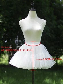 1pc Layered Lolita Skirt, Versatile Outer/Inner Wear, Minimalist White, Fashionable For Party & Photo Shoot, All Seasons