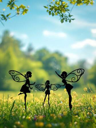 1 件创意金属剪影、花园桩节日装饰，非常适合户外活动、家庭聚会、生日派对、婚礼、宴会、派对等。它可用于花园或作为园艺装饰品，无需电池或电力。地面安装设计有多种款式可供选择。