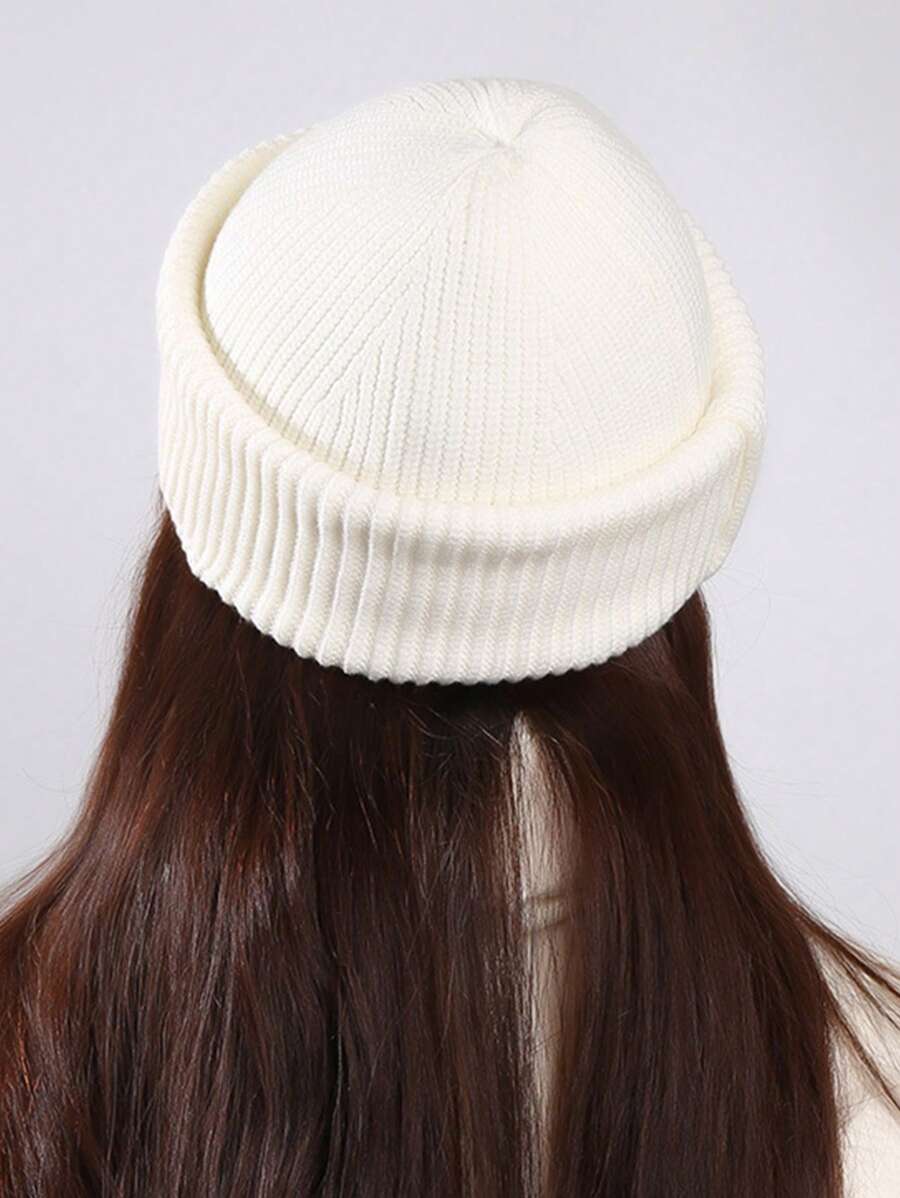 2 In 1Beanie Knit Balaclava Black Elastic Skull Cap Casual Knitted Hats