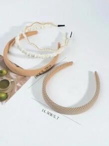 4 piezas/set Diadema de esponja con patrón de cuadros a la moda, accesorios para el cabello para mujeres, adecuados para vacaciones, viajes, fiestas de cumpleaños, disfraces, como regalo - Multicolor - Ver 2