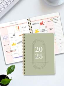 Agenda mensuel 2025 - 1 an, agenda mensuel 9"*7", bloc-notes pour liste de tâches pour femmes ou hommes - Organisateur facile pour booster votre productivité