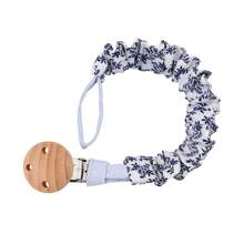 1pc Infant Fashion Printed Grid, Polka Dot & Striped Pacifier Clip & Wooden Pacifier Clip, Daily Use - Multicolor - View 62