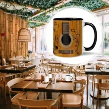 Cốc cà phê vui nhộn 11oz, tách trà, cốc cà phê bằng gốm thiết kế hình cây đàn guitar độc đáo - Hoàn hảo cho cà phê đá và nhiều thứ khác | Món quà lý tưởng cho người yêu âm nhạc, sinh viên tốt nghiệp và gia đình | An toàn với lò vi sóng, cách nhiệt, có thể tái sử dụng | Tuyệt vời cho trà, nước trái cây, cà phê - màu đen - Xem 6
