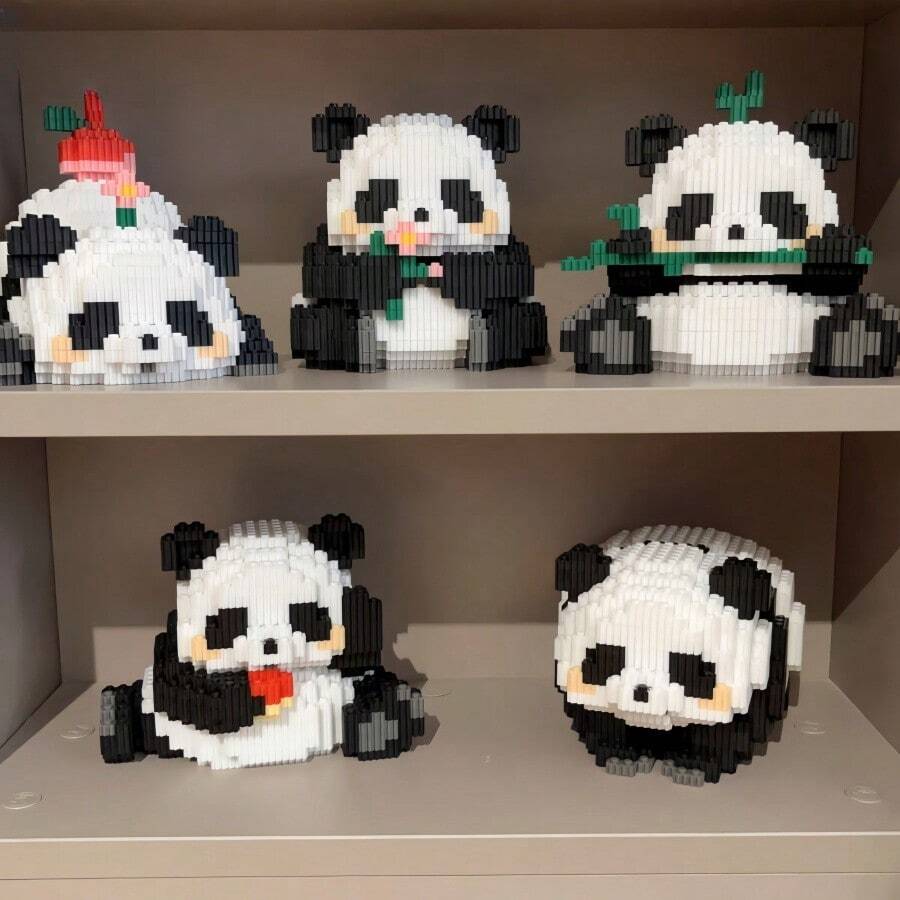 5000 件熊猫积木套装 - DIY 3D 拼图，混合颜色，创意手工套件 | 圣诞节的理想礼物，