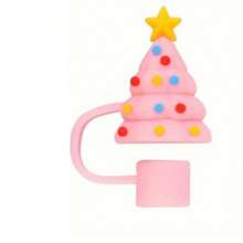 1/6pcs Christmas Silicone Straw Toppers, Santa Claus, Snowman, Christmas Stocking, Christmas Tree, Deer, Star, Reusable 10mm Straw Covers, Christmas & - Multicolor - View 15
