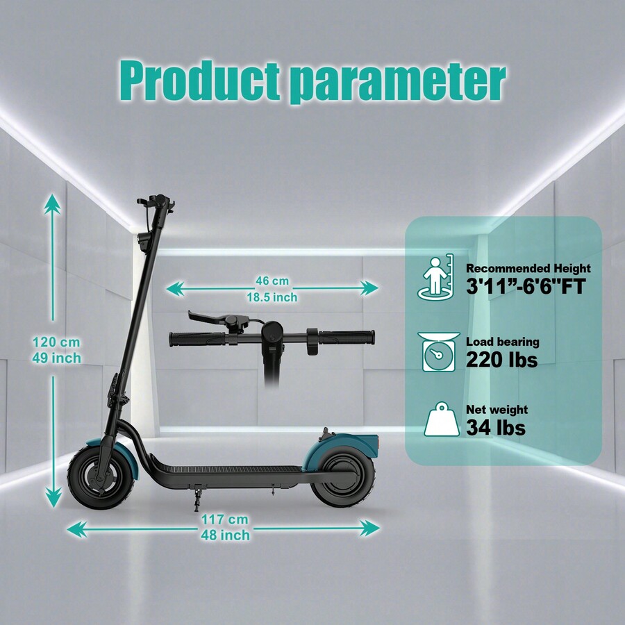 ZCJ S5 Electric Scooter 10inch Pneumatic Tire 500W Motor Up To 19 Miles