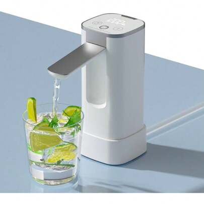 HALMAN Mini bomba de agua eléctrica plegable automática y de varios engranajes,dispensador De Agua Automatico, Dispensador De Agua EléCtrico Lokooy, Mesa Y Cubo De Doble Uso, Pantalla TáCtil Inteligente, 3 Niveles De Salida De Agua, dispensador de agua portátil recargable por USB-C para volver al colegio,Negro