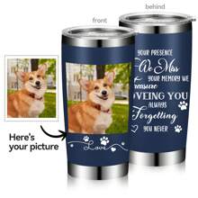 1 PC Personalized Customized 20 Oz Stainless Steel Insulated Water Bottle With Pictures And Custom Photos - Pet Photos Cat Dog Photos Diy Vacuum Insulated Coffee Mug Pet Lover Gifts - Orange - View 4
