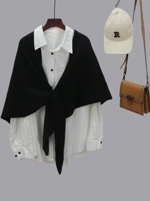 1buc eșarfă triunghiulară, ocazională, ușoară, coreeană, în amestec de lână, cu mai multe uzuri, încalzitoare pentru gât, culoare solidă, potrivită pentru toate anotimpurile