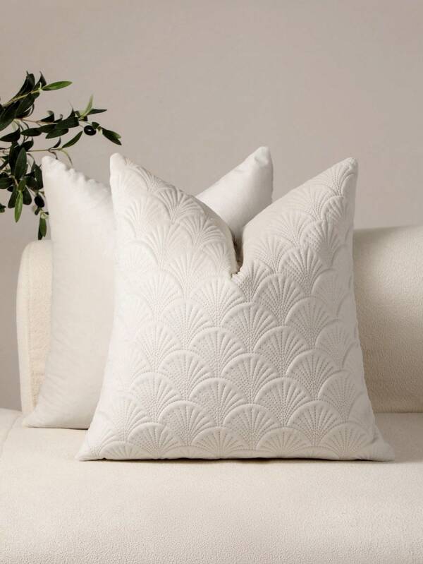1pc Simple Solid Color Flocked Velvet Throw Pillow Cover, Suitable For Living Room, Bedroom, Sofa