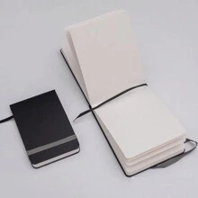 1 pieza Libro de acuarela de pulpa de madera de 300 g, grano medio/grueso con 24 páginas, libro de acuarela portátil con cubierta de piel sintética para dibujo a mano, regalo para el Día de la Madre, útiles escolares