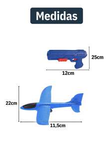 ATENTU Toy Gun Launcher Plane Glider Kids Target Shooting Fun - 藍色 - 查看 5