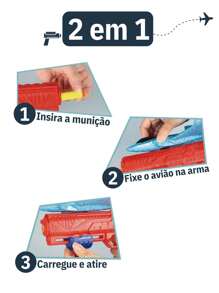 ATENTU Toy Gun Launcher Plane Glider Kids Target Shooting Fun - 藍色 - 查看 7