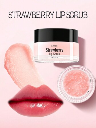Sefralls 18g Strawberry Lip Scrub Moisturizing Universal Hydrating Sleep Autonomous Glow Lip Scrub,Unisex And Suitable As A Winter Gift.