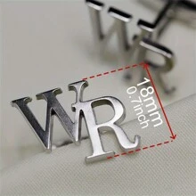 2pcs Custom Two-Letter Men's Cufflinks, Stainless Steel Personalized Cufflinks, Men's Suit Shirts, Wedding Business, Father's Day Gifts