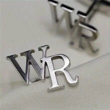 2pcs Custom Two-Letter Men's Cufflinks, Stainless Steel Personalized Cufflinks, Men's Suit Shirts, Wedding Business, Father's Day Gifts
