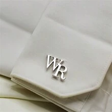 2pcs Custom Two-Letter Men's Cufflinks, Stainless Steel Personalized Cufflinks, Men's Suit Shirts, Wedding Business, Father's Day Gifts