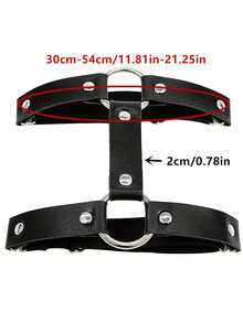 1 件 Y2K PU 皮革哥特原宿朋克街头性感圆形大腿吊袜带带双排吊带 - 彩色 - 查看 5