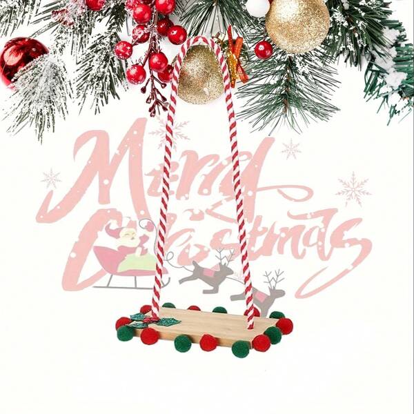 Wooden Doll Swing - Christmas Hanging Rope, Perfect For Christmas & Holiday Home Decor, No Power Needed, Ideal For Party Supplies, Christmas Decor