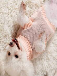 Pet Sweater Christmas Thickened Knitted Warm Pattern Dog Cat Clothes - Pink - View 4