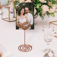 10PCS Rose-Gold Peacock Rolodex Business Card Holder, Stand-Up Label Holder Message Holder Note Holder For Celebration - Rose Gold - View 3