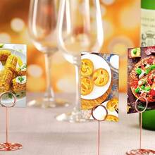 10PCS Rose-Gold Peacock Rolodex Business Card Holder, Stand-Up Label Holder Message Holder Note Holder For Celebration - Rose Gold - View 1