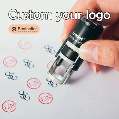 Customized Self-Inking Stamp, Small Logo Stamp, Mini Logo Stamp, Coffee Card Stamp, Personalized Book Embosser, Multi-Functional, Compact And Portable, Reusable, No Ironing, Minimalist And Cute, Modern And Unique, Customized Self-Inking Stamp, Personalized Name Stamp, Personalized Gift, Suitable For Both Men And Women, Ideal Gift For Boyfriend, Girlfriend, Friends, Family, Kids, Colleagues, Applicable For School, Business/Work/Office