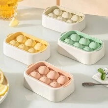 1个装，硅胶六格带盖冰盒冰格制作球形冰块易脱模按压式制冰盒