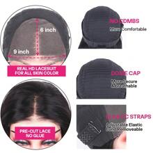 bling hair 9x6 Glueless Body Wave Wigs Human Hair Pre Plucked Pre Cut Body Wave 6x4 Glueless Wigs Human Hair Lace Closure Wigs Human Hair 200% Density - Natural Black - 查看 7