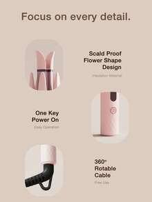 自动卷发器，卷发棒旋转，4 档温度可调，快速自旋转造型，快速加热，28 毫米大波浪卷发，适合懒散的人，易于使用 - 查看 7